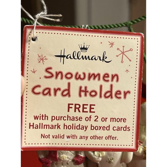 HALLMARK Christmas Tree Card/Photo Holder Display 3 Snowman Green Metal Wire 12" - Picture 12 of 13